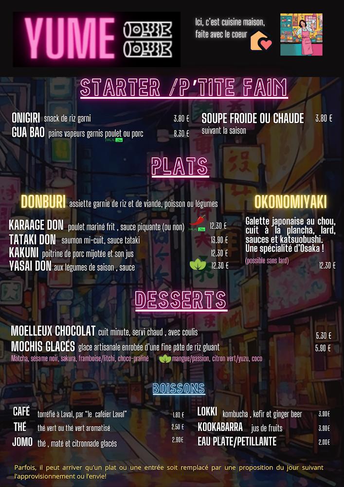 Yume - la cantine asiatique de Laval - Menu Image 1